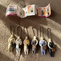 通勤ねこ　マスコットボールチェーン　カプセルトイ　フルコンプセット
