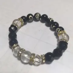 数珠 ブレスレット ブラック クリア