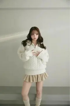 andmary Heart loose knit white