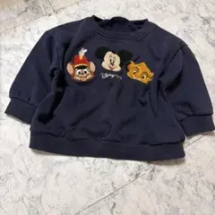 同梱350円　ベビー　キッズ　長袖　トレーナー　保育園　幼稚園　ミッキー　紺色