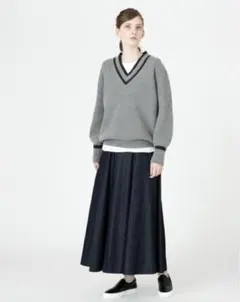 アルアバイル　Vネック　ニット　グレー