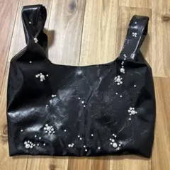 新品　パール付き　フェイクレザーバッグ