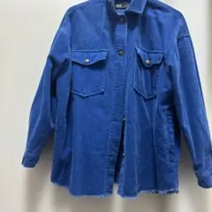 ZARA ブルー　コーデュロイ　ジャケットのサムネイル