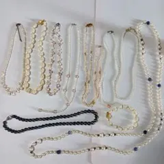 おまとめ✨️本真珠パールネックレス＆ブレスレットセットSILVER入鑑定済