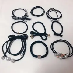 ③黒色ヘアゴム9点セット