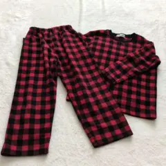 赤と黒のチェック柄パジャマセット 120cm