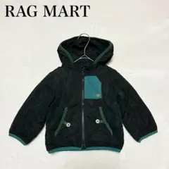 【ラグマート】フード付きダウンジャケット(90)タグ刺繍 カジュアル 中綿 黒