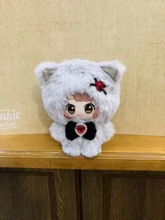 猫耳 ぬい服 着ぐるみ グレー ちびぐるみ 10～11cm 裏地付き！のサムネイル