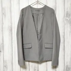 GU ジーユー (S)　ウォッシャブル ノーカラージャケット　前ホック一つ