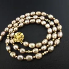 淡水パール ネックレス　ゴールド 　美品
