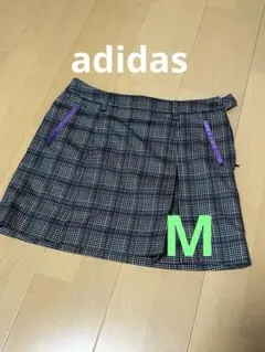 アディダスレディース ゴルフスカート M 黒と紫のチェック柄