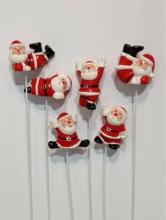【新品】サンタクロース✨フラワーピック6本セット