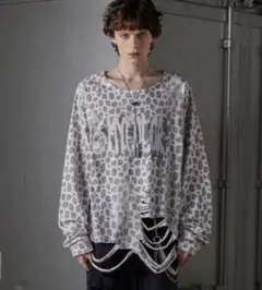 GRANCY 総柄ラインストーングラフィックロンT Mサイズ