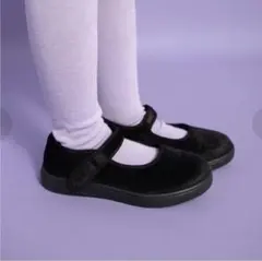 黒いバレエシューズ マジックテープ式　branshes ブランシェス　18cm