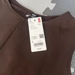 UNIQLO ウルトラストレッチワンピース　ノース リーブ　ブラウン　L