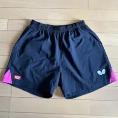 BUTTERFLY 卓球用ショートパンツ M 黒/ピンク