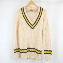 英国製 DeckHand ウール Vネック ライン チルデン ニット セーター