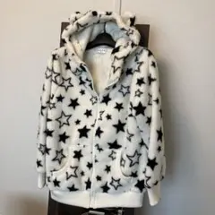 モコモコパーカー　星柄【未使用品】