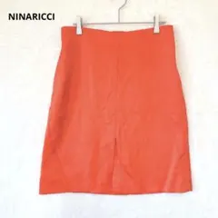 NINARICCI ニナリッチ／スカート M ひざ丈 スリット 無地 オレンジのサムネイル