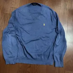 タ*カ様 Polo Ralph Lauren ブルー系　Vネックセーター Lサイ