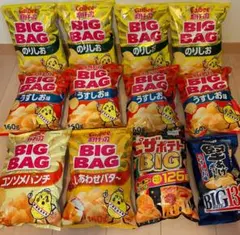 ポテトチップス コンソメ　のりしお　しあわせバター　ピザポテト　堅あげポテトのサムネイル