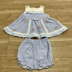 スーリー　souris いちご刺繍　ミルキースーツ　８０