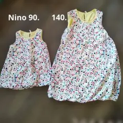 nino 水玉模様 バルーンワンピース 90・140　姉妹　おそろい　お出かけのサムネイル
