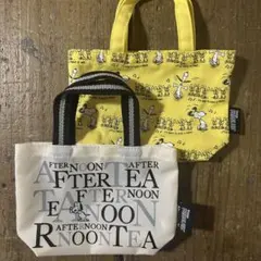 アフタヌーンティー　スヌーピー白　ミニトートバッグ