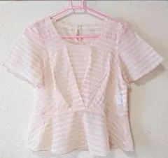 ナチュラルビューティーベーシック ボーダー ブラウス【S】