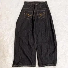 【美品】CRAMMY ブラック　ワイドパンツ　バルーンパンツ バギーパンツ黒 M