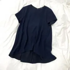 YOKO CHAN 半袖ブラウス ネイビーのサムネイル