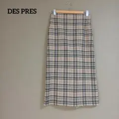 DES PRES デプレ スカート バックスリット タイト チェック 34 XSのサムネイル