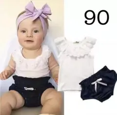 90センチ♡ レース タンクトップ 子供 キッズ 女の子 セットアップ