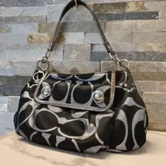 coach コーチ ワンショルダーバッグ 2way ポピー シグネチャー 黒