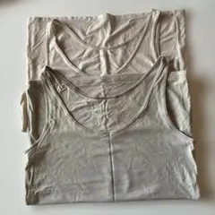 AIRism ベージュ タンクトップ 2枚セット L