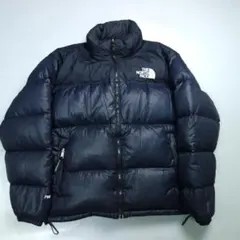 9698 訳有 ノースフェイス ヌプシ ダウンジャケット メンズ ネイビー×黒