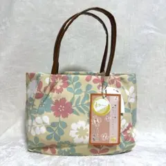 和モダンミニトートハンドバッグ花柄 日本製 タグ付き未使用