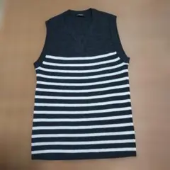 PAGEBOY ストライプ Vネック ニットベスト M
