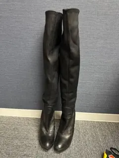 ミュウミュウ　ブラック　スキニー　ニーハイブーツ　38