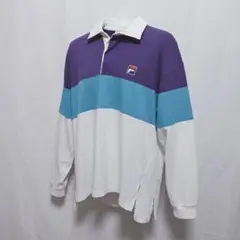 フィラFILA ラガーシャツ FILA ブロックカラー　XLサイズのサムネイル
