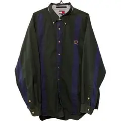 90s tommy ストライプ シャツ 長袖 ノームコア アメカジ B系