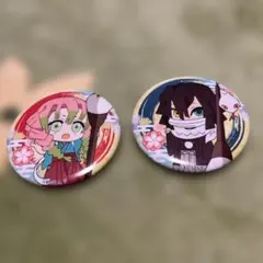 鬼滅の刃　トレーディング缶バッジ書初めver 甘露寺蜜璃&伊黒小芭内2点