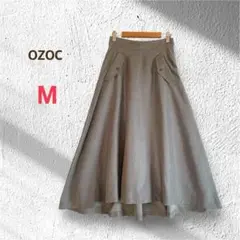 オゾック ロングスカート M グレー フレア Aライン キレイめ 上品 清楚