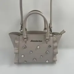 【美品】Samantha Thavasa ビジュー付きハンドバッグ　ベージュ
