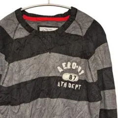 Aeropostale ストライプセーター XL 黒灰