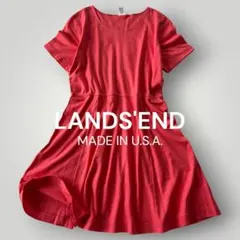 【希少】USA製　ランズエンド　半袖カットソーフレアワンピース　ヴィンテージ古着のサムネイル