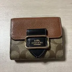 COACH 二つ折り財布 ブラウン ベージュ