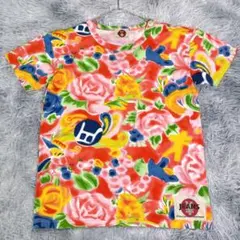 YENJEANS【L】半袖Tシャツ　花柄　総柄　マルチカラー　ユニセックス