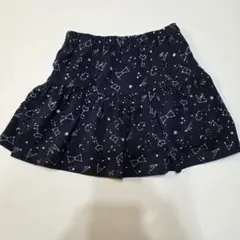 マザウェイズ　星座柄　ウエストゴム紺色スカート　120