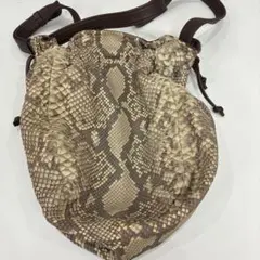 Les sacs Adam パイソンレザー ショルダーバッグ ブラウン - メルカリ